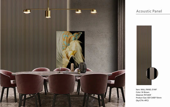 Wall Panel 01 WF / Metallic-Brown (Acoustic) - 1 pack(4pcs)