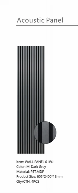 Wall Panel 01 WJ / Metallic-Dark Grey (Acoustic) - 1 pack(4pcs)