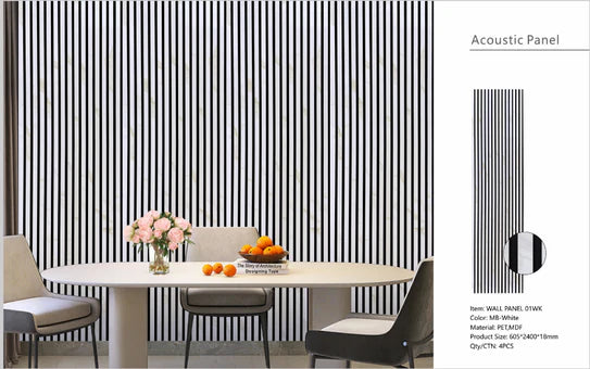 Wall Panel 01 WK/Marble-White (Acoustic) - 1 pack(4pcs)