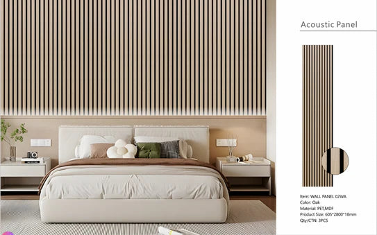 Wall Panel 02 WA/Oak 280cm (Acoustic) - Price for 1 Panel