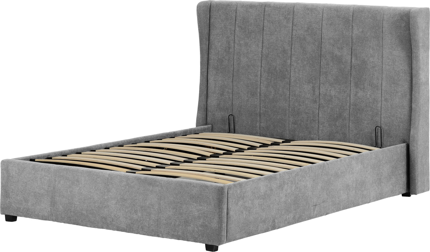 AMELIA PLUS 4'6" STORAGE BED - DARK GREY FABRIC
