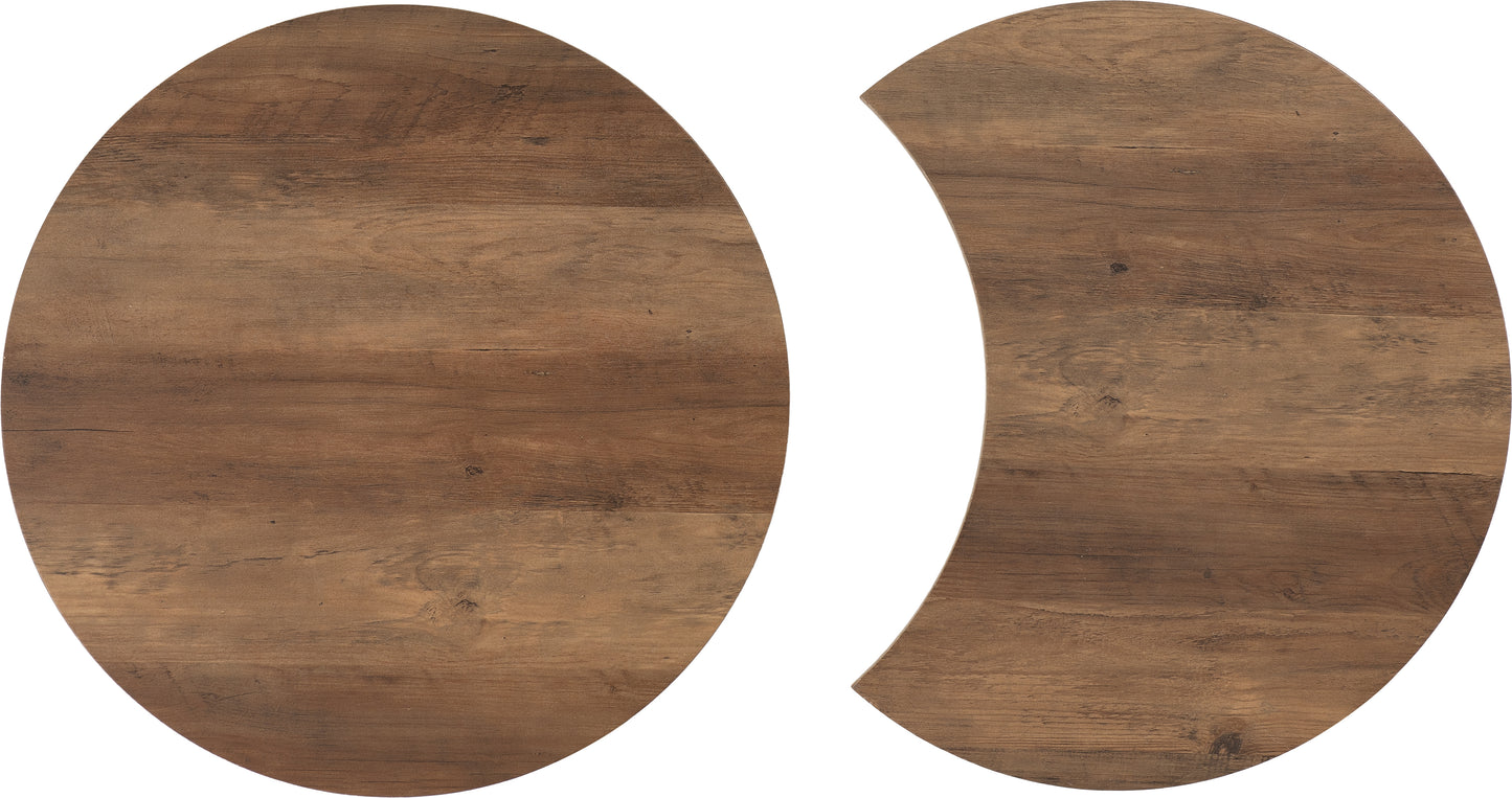 ATHENS DUO COFFEE TABLE SET - MEDIUM OAK EFFECT/BLACK