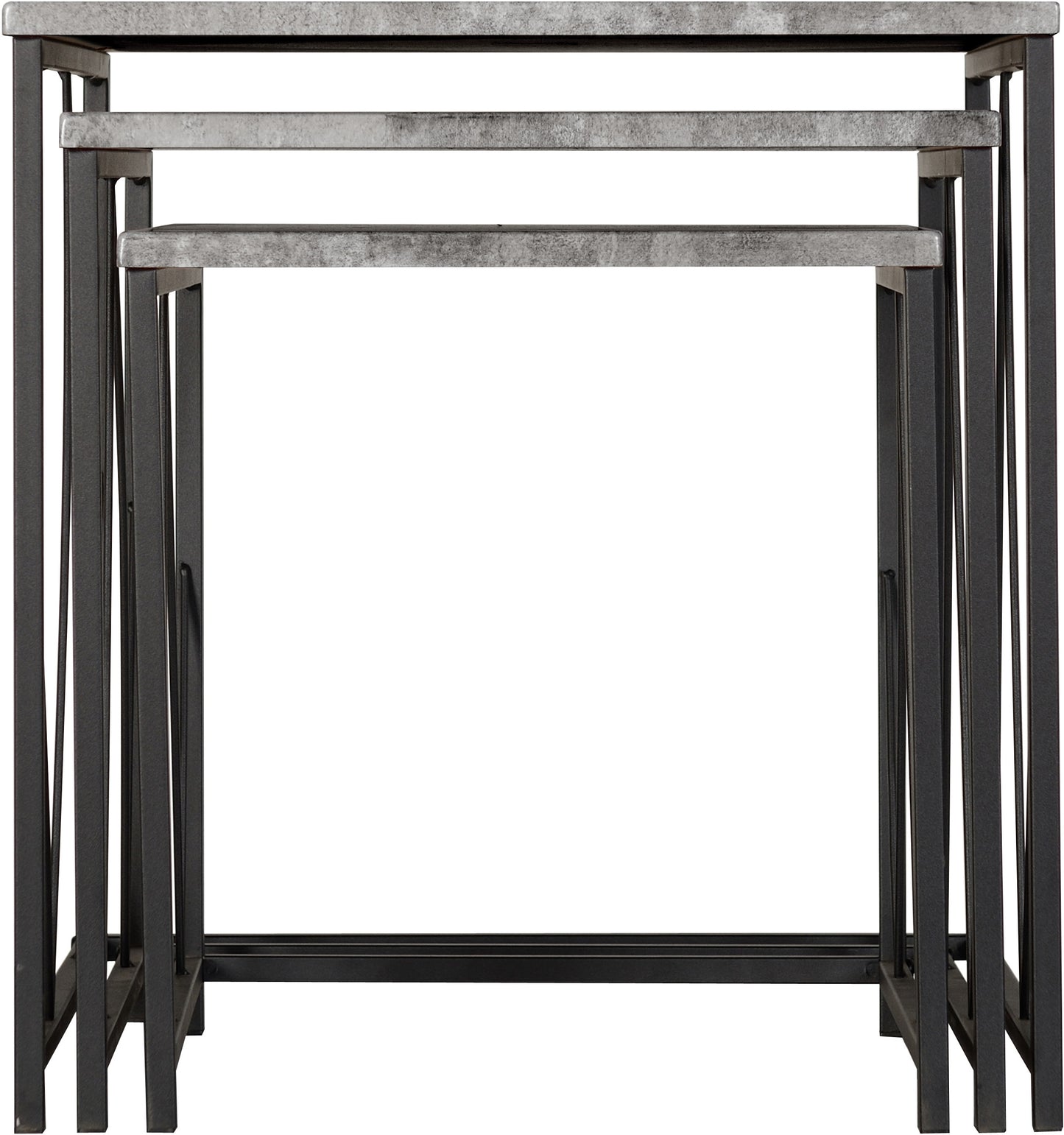 ATHENS SQUARE NEST OF TABLES - CONCRETE EFFECT/BLACK