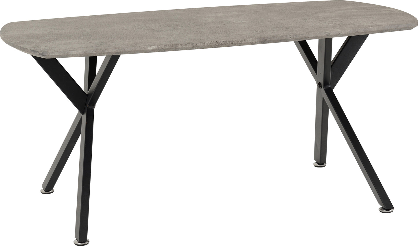 ATHENS OVAL COFFEE TABLE - CONCRETE EFFECT/BLACK