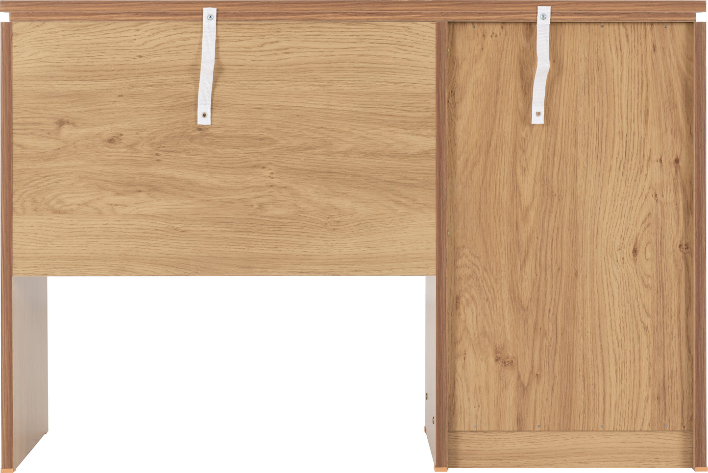 CHARLES COMPUTER DESK - OAK EFFECT VENEER WITH WALNUT TRIM