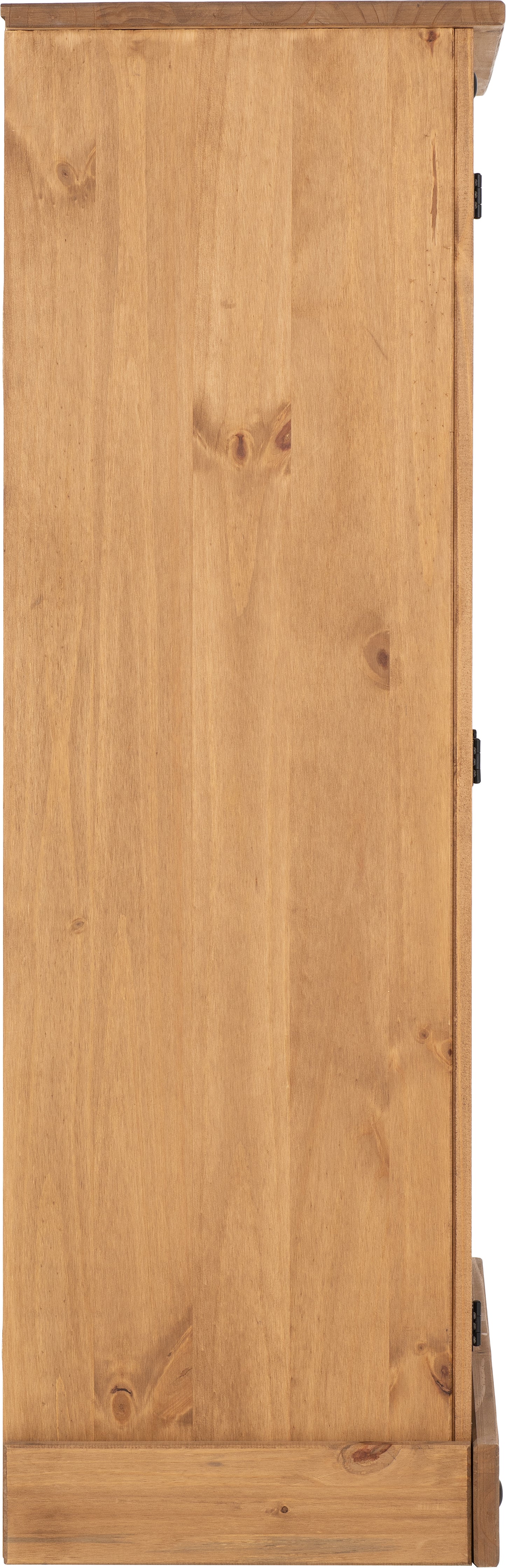 CORONA 1 DOOR 4 DRAWER LOW WARDROBE - DISTRESSED WAXED PINE
