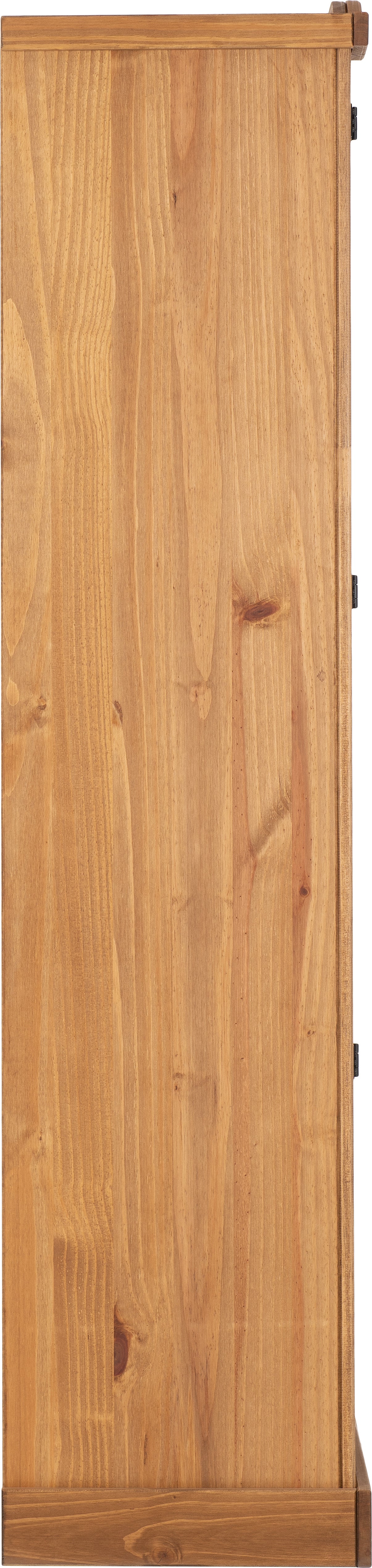 CORONA 2 DOOR 2 DRAWER GLASS DISPLAY UNIT - DISTRESSED WAXED PINE/GLASS