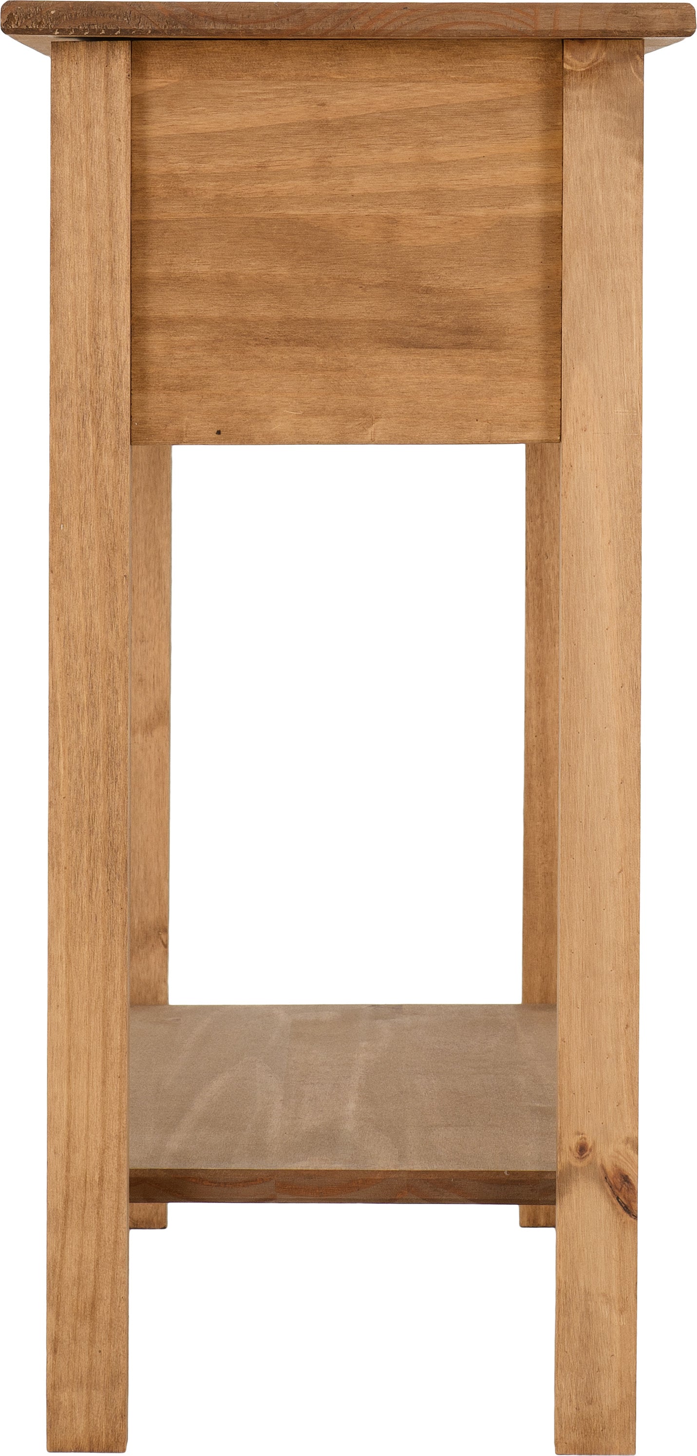 CORONA 2 DRAWER CONSOLE TABLE WITH SHELF - DISTRESSED WAXED PINE
