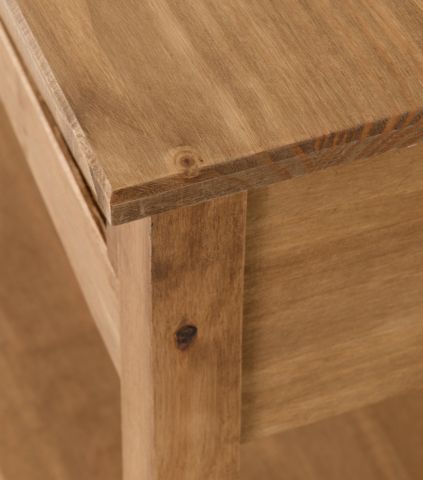 CORONA 2 DRAWER CONSOLE TABLE WITH SHELF - DISTRESSED WAXED PINE