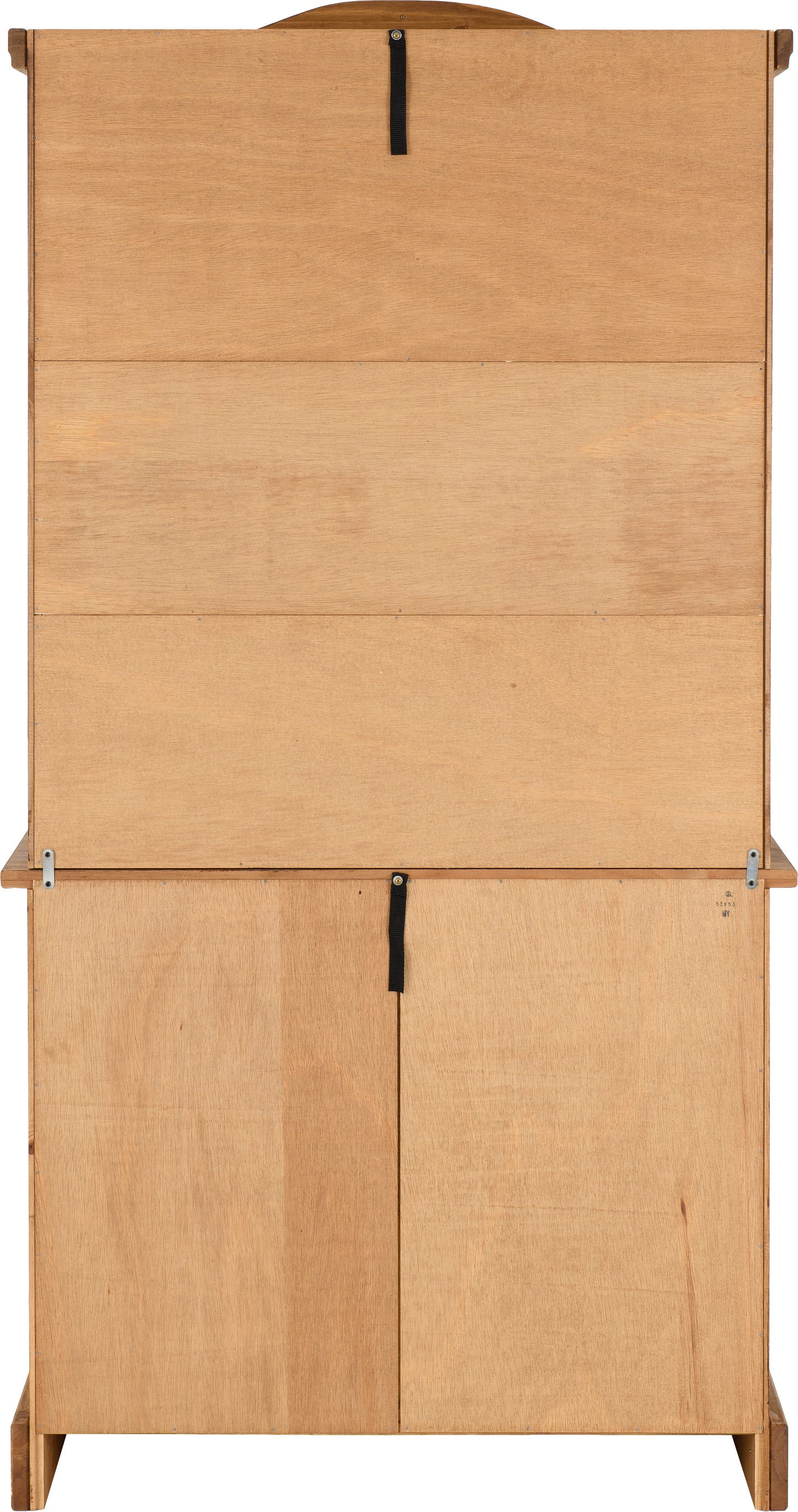CORONA 3' BUFFET HUTCH - DISTRESSED WAXED PINE/CLEAR GLASS
