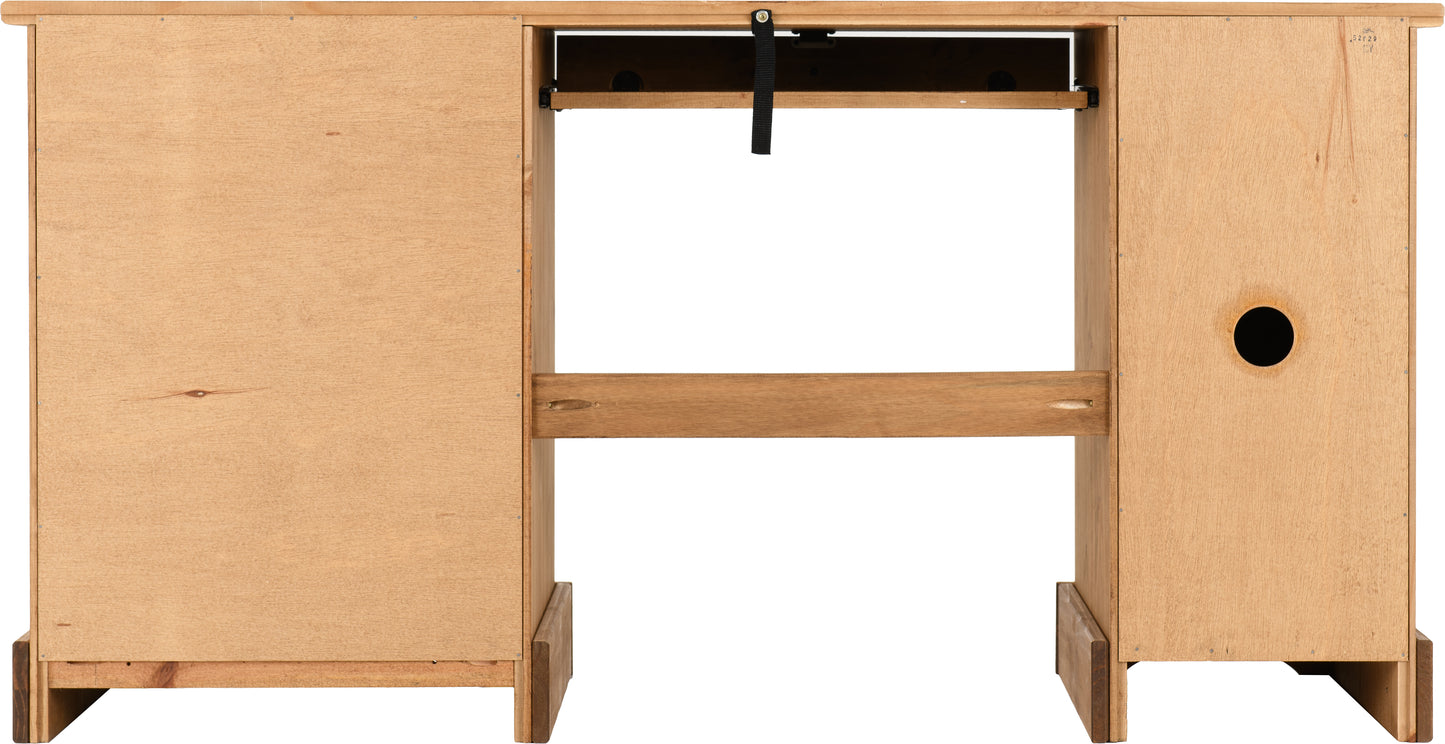 CORONA COMPUTER DESK - DISTRESSED WAXED PINE