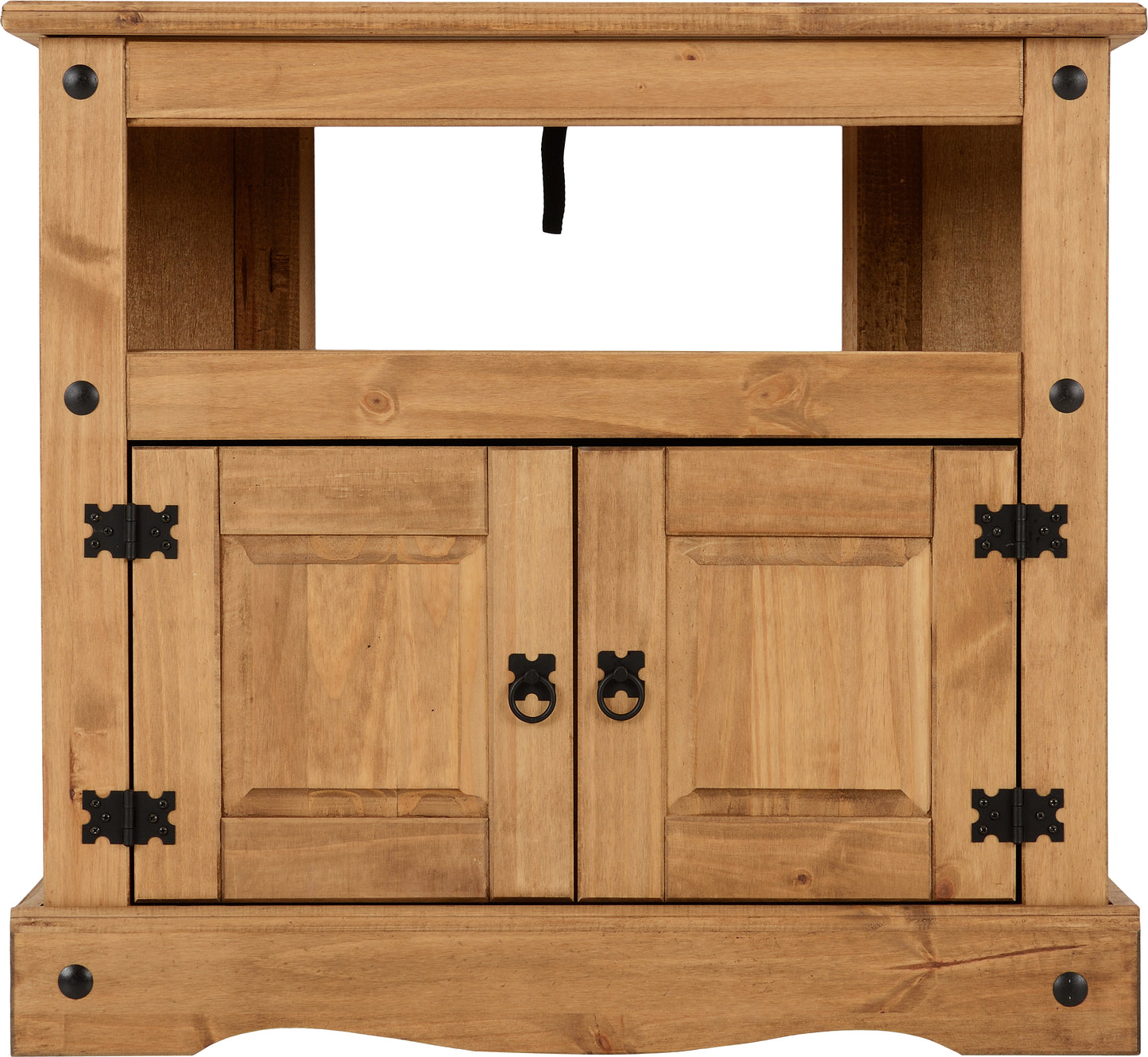 CORONA CORNER TV CABINET - DISTRESSED WAXED PINE