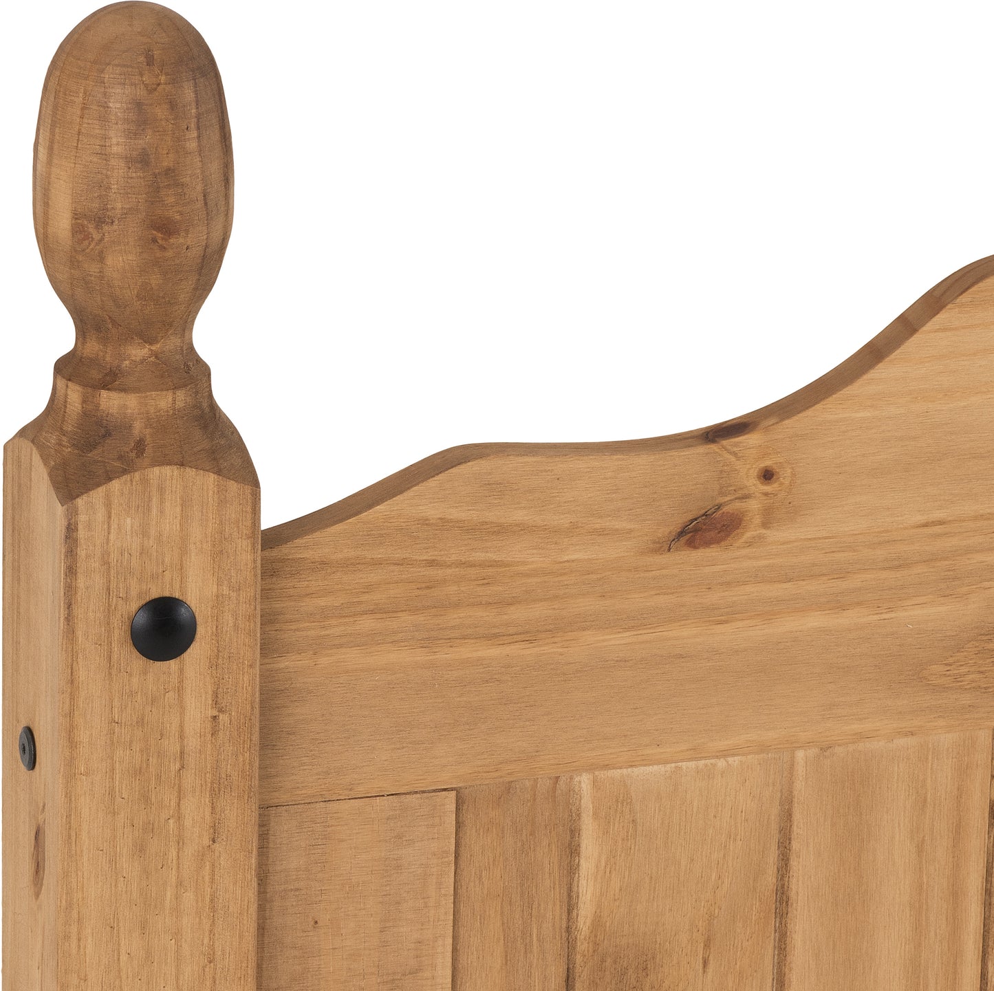 CORONA SCROLL 4'6" BED HIGH FOOT END - DISTRESSED WAXED PINE