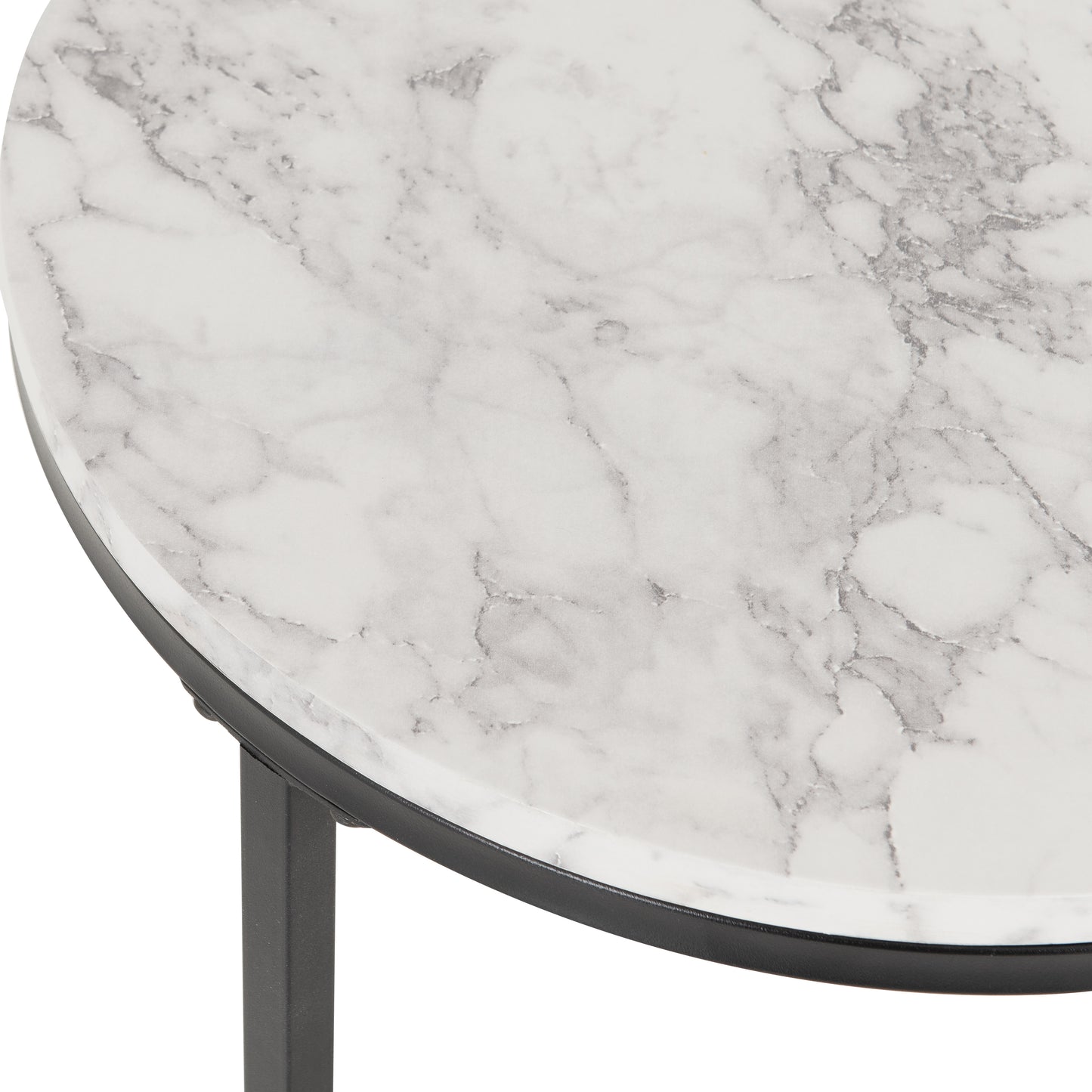 DALLAS SIDE TABLE - MARBLE/BLACK