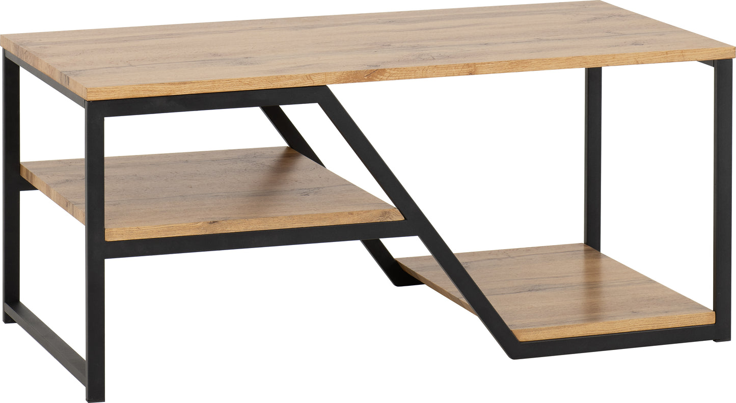 DURHAM COFFEE TABLE - LIGHT OAK EFFECT/BLACK