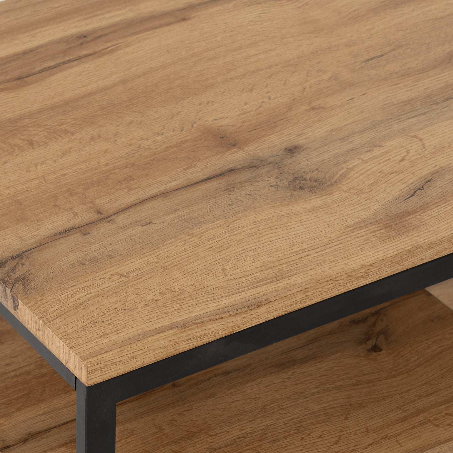 DURHAM COFFEE TABLE - LIGHT OAK EFFECT/BLACK