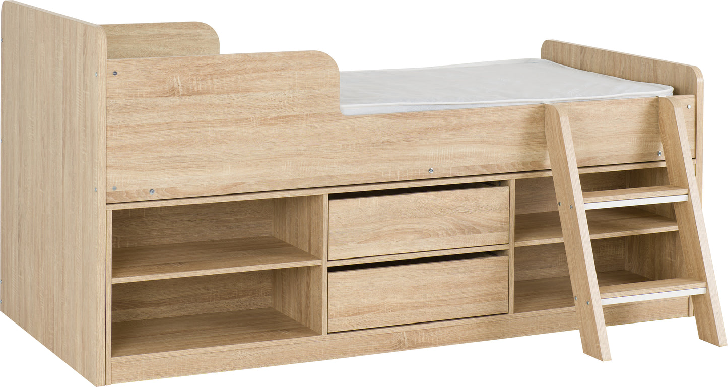 FELIX LOW SLEEPER BED - SONOMA OAK EFFECT VENEER