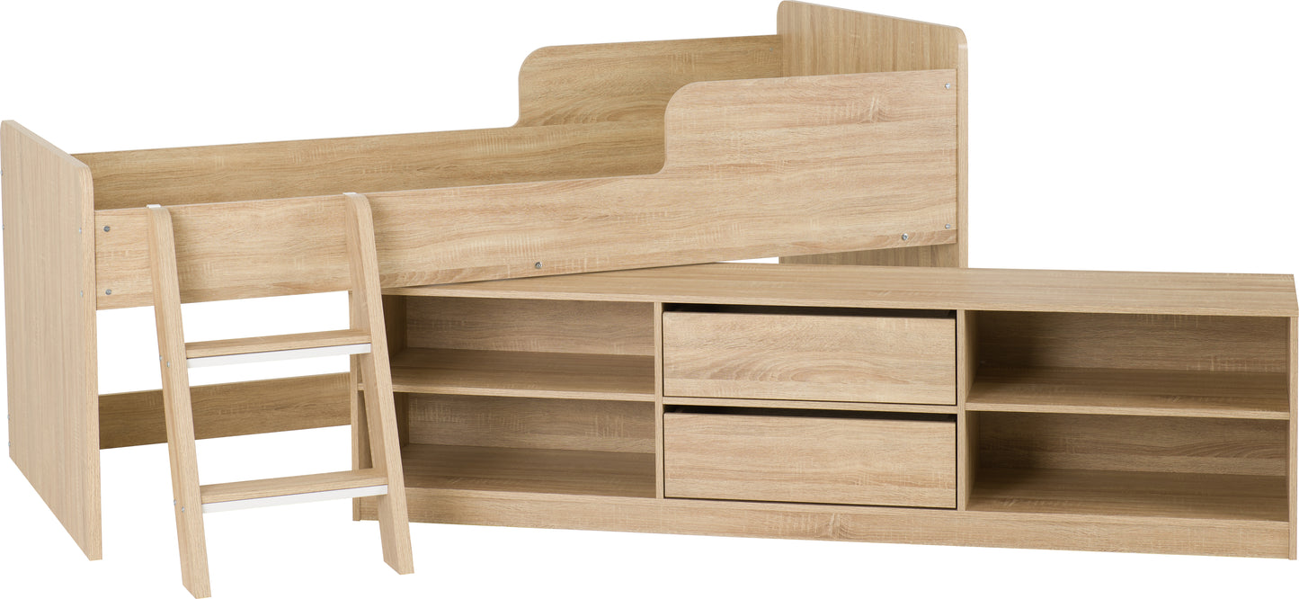 FELIX LOW SLEEPER BED - SONOMA OAK EFFECT VENEER