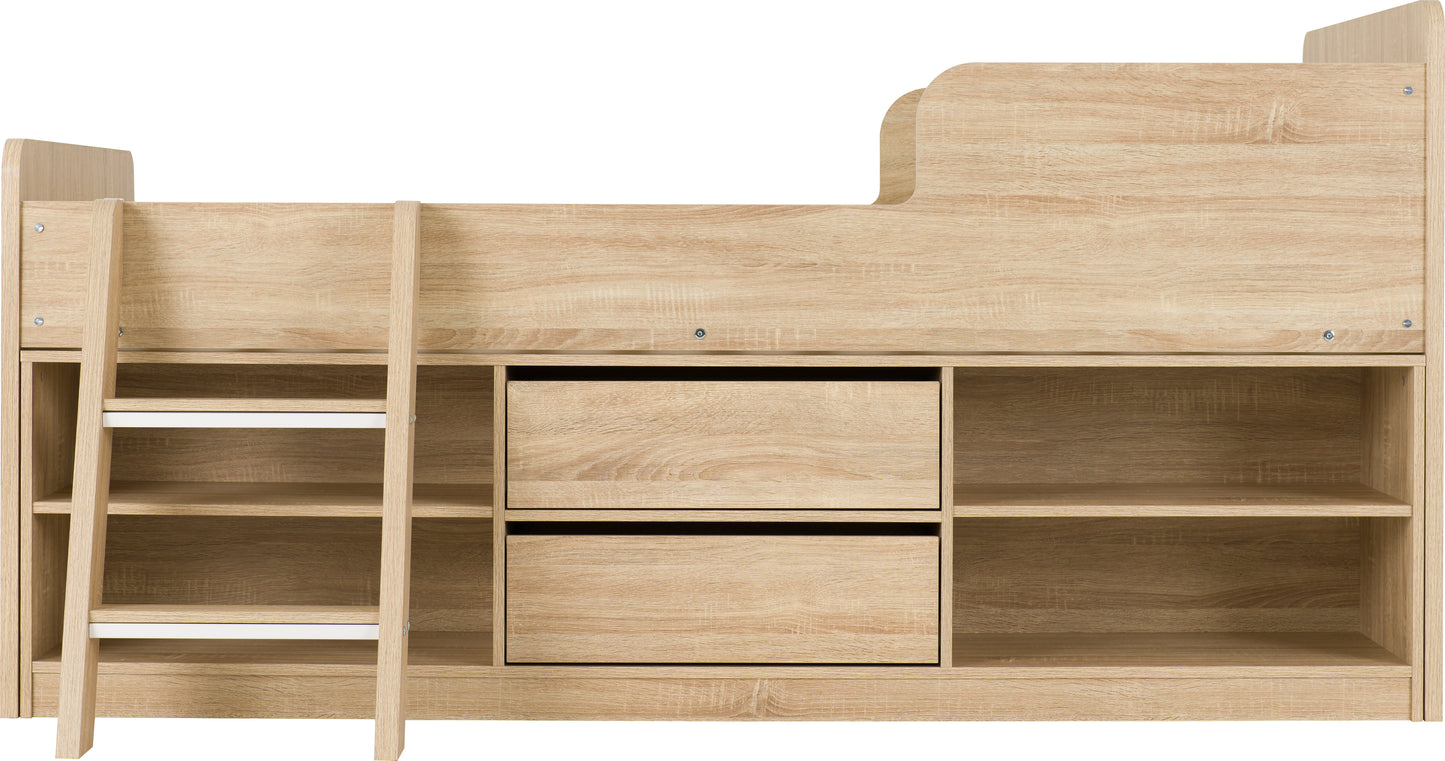 FELIX LOW SLEEPER BED - SONOMA OAK EFFECT VENEER