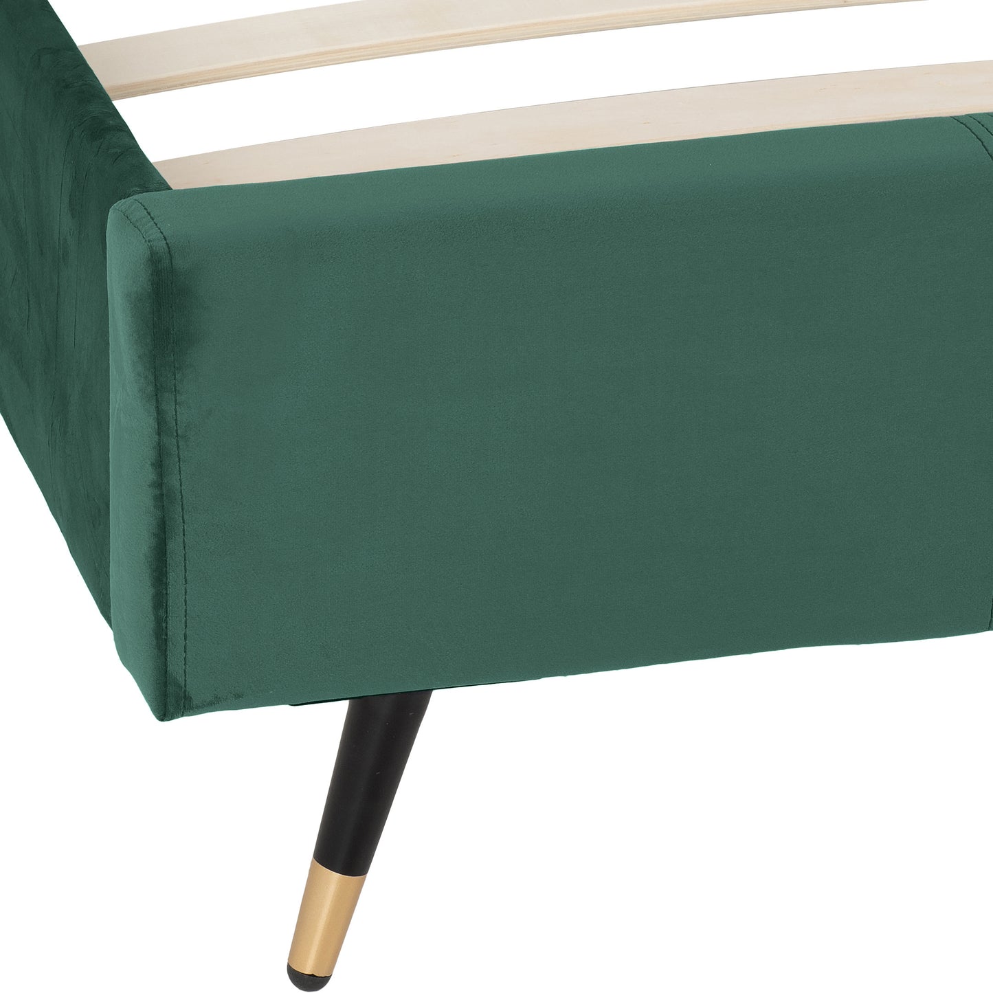 FREYA 4'6" BED - GREEN VELVET FABRIC