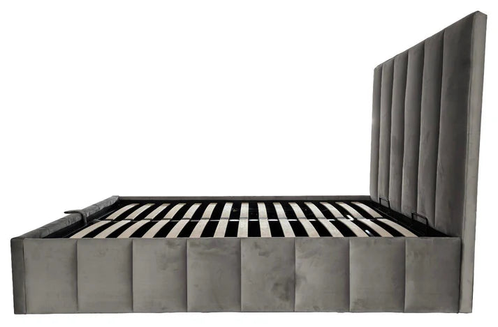 Siena (Gas Lift) Ottoman Bed Grey Velvet