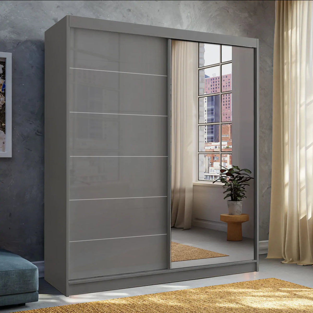 Infinity 2x2m Grey Wardrobe