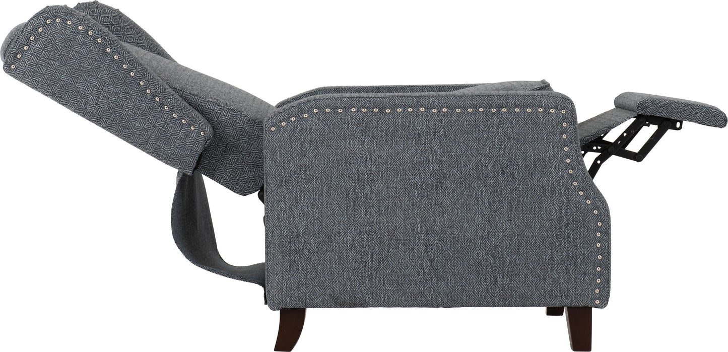 KENSINGTON RECLINER CHAIR - BLUE FABRIC