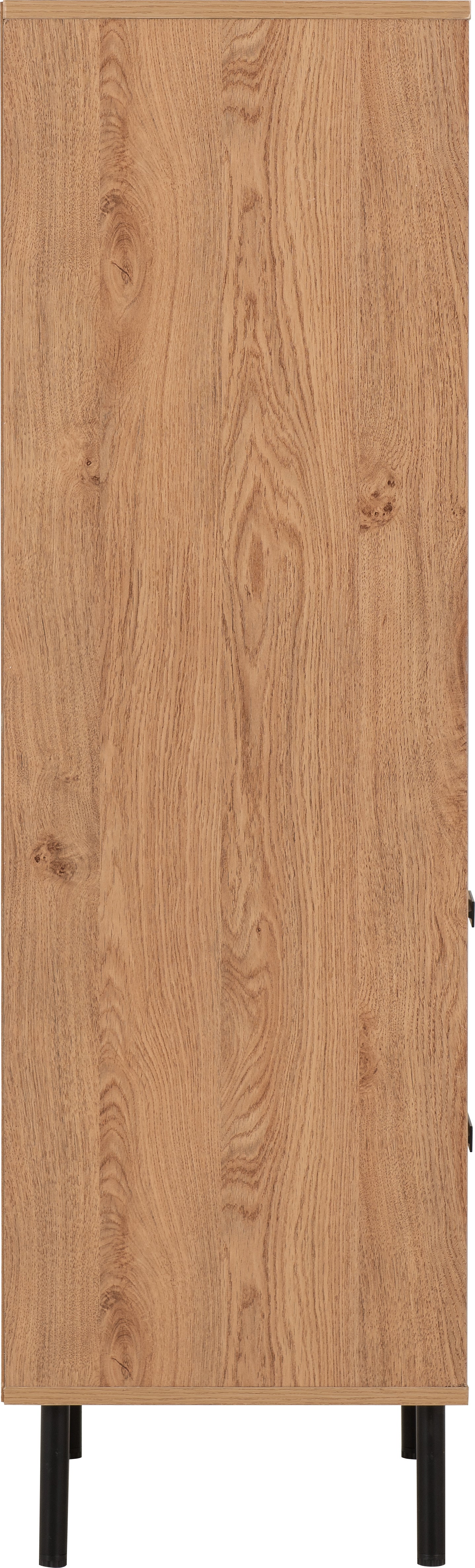 LEON 2 DRAWER 2 SHELF CABINET - MEDIUM OAK EFFECT
