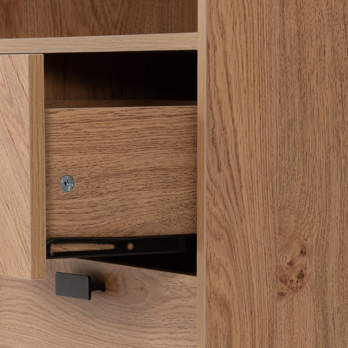 LEON 2 DRAWER 2 SHELF CABINET - MEDIUM OAK EFFECT
