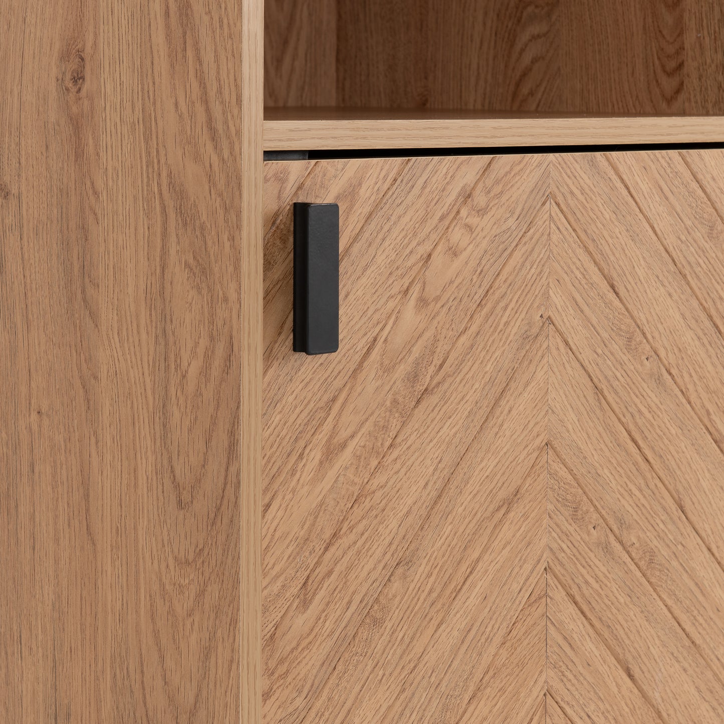 LEON 2 DRAWER 2 SHELF CABINET - MEDIUM OAK EFFECT