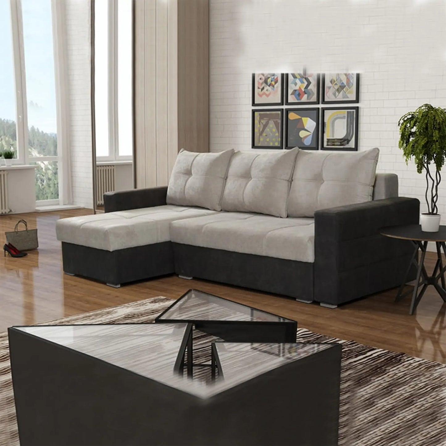 London L-Shape Corner Sofa Bed