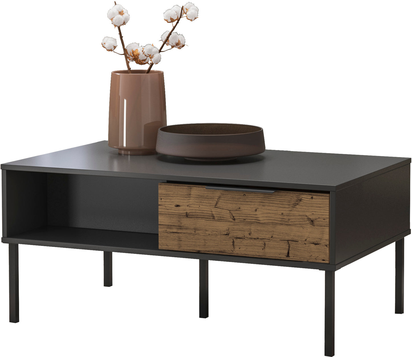 MADRID COFFEE TABLE - BLACK/ACACIA EFFECT