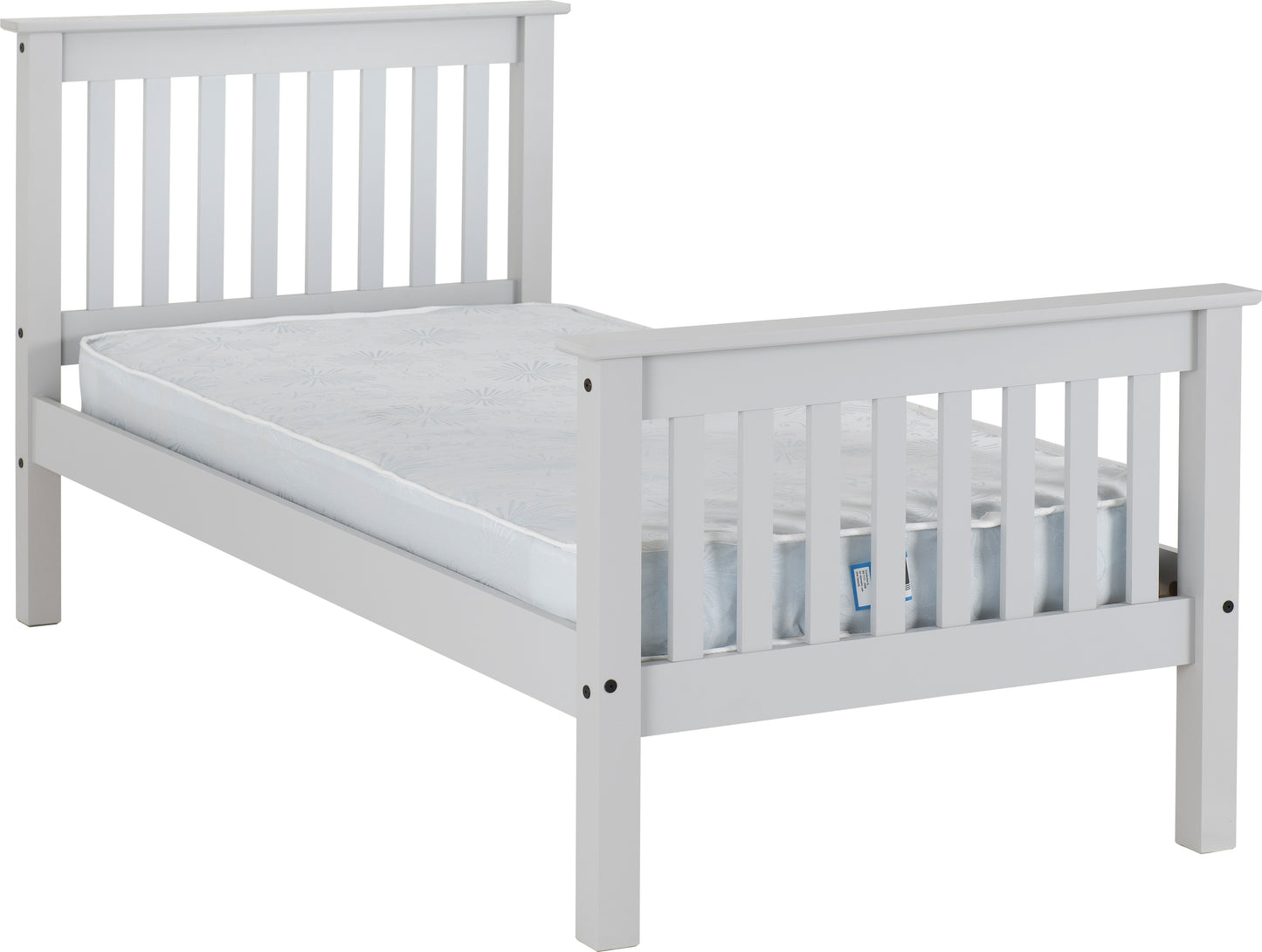 MONACO 3' BED HIGH FOOT END - GREY/OAK EFFECT