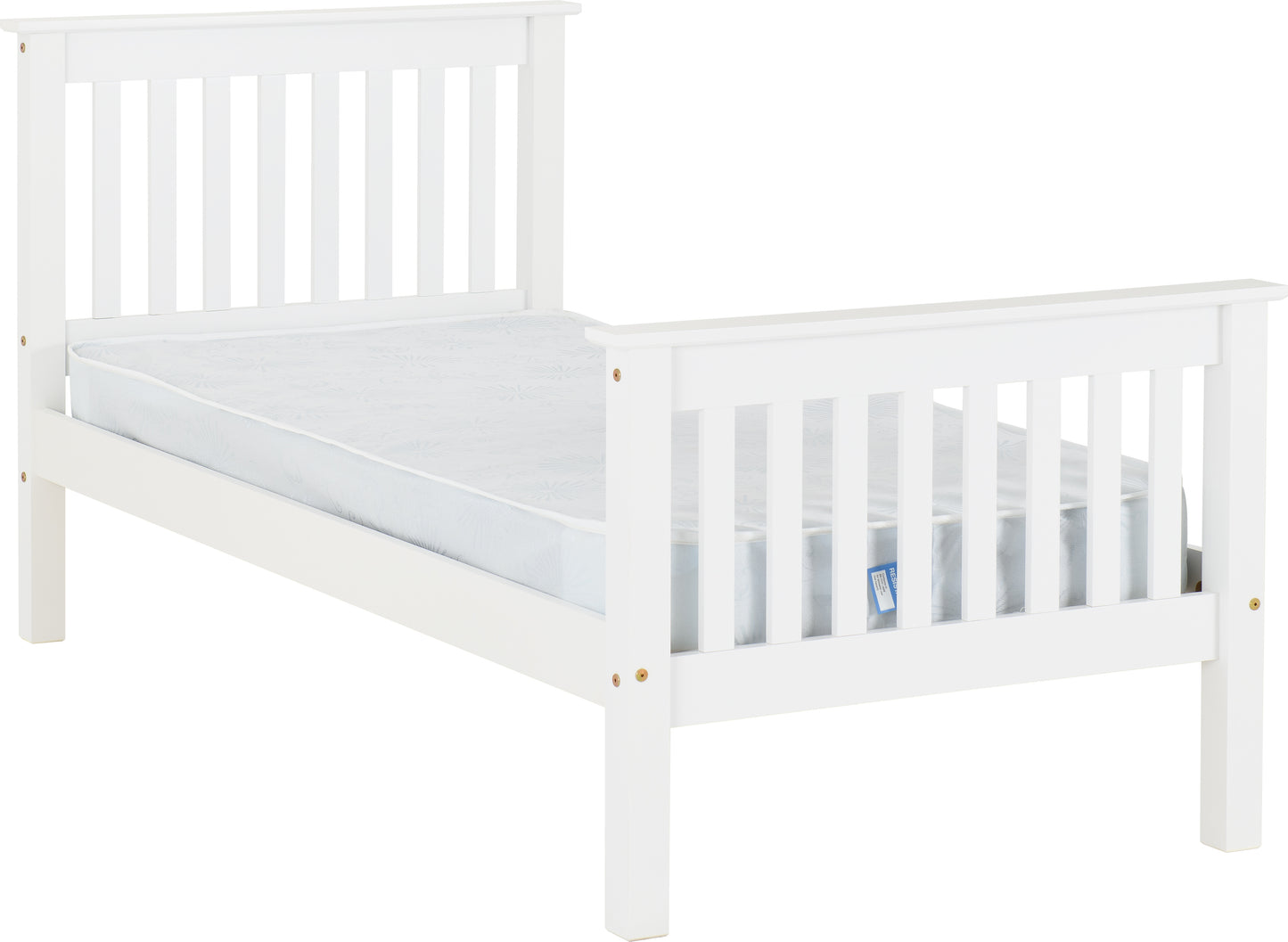 MONACO 3' BED HIGH FOOT END - WHITE