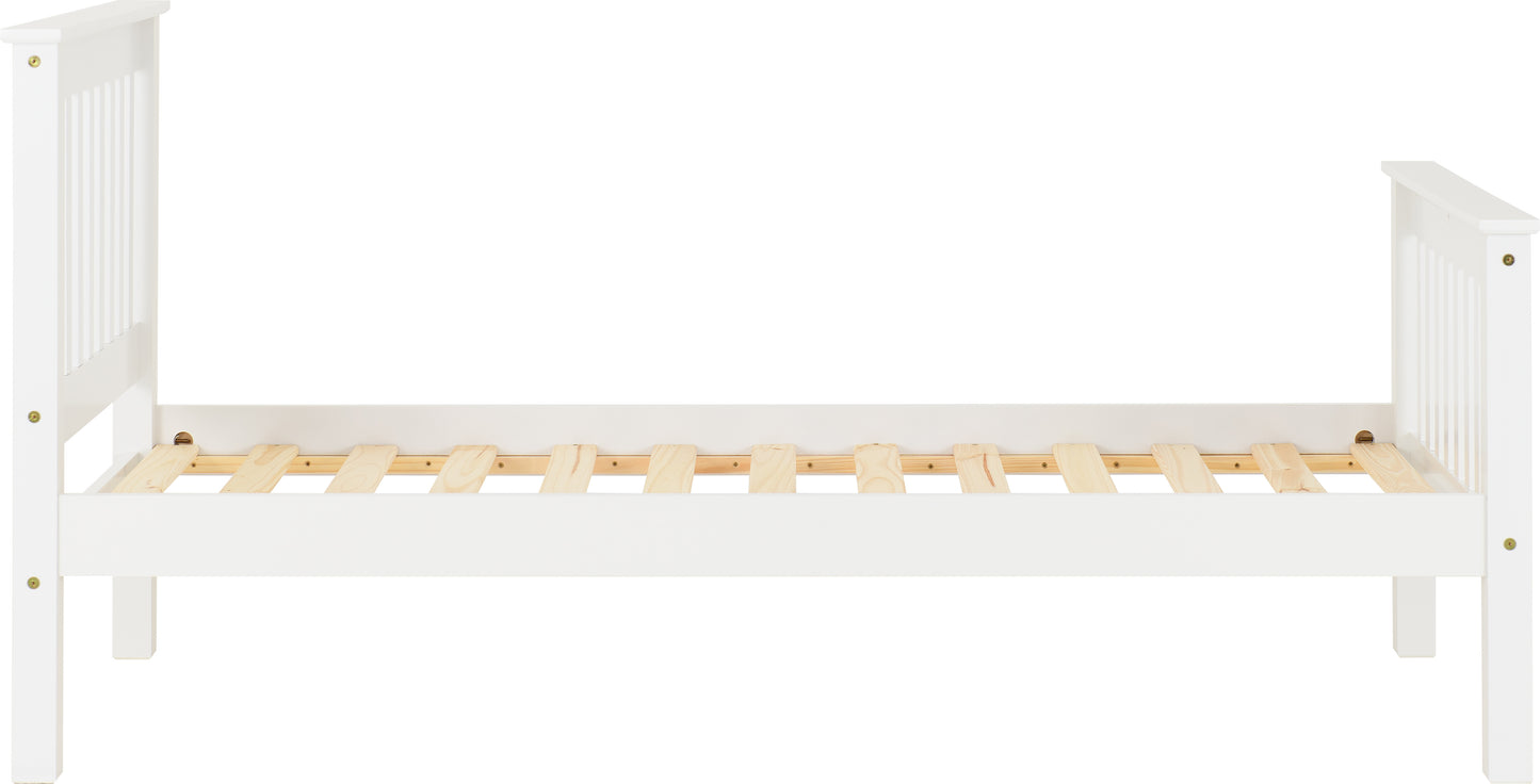 MONACO 3' BED HIGH FOOT END - WHITE