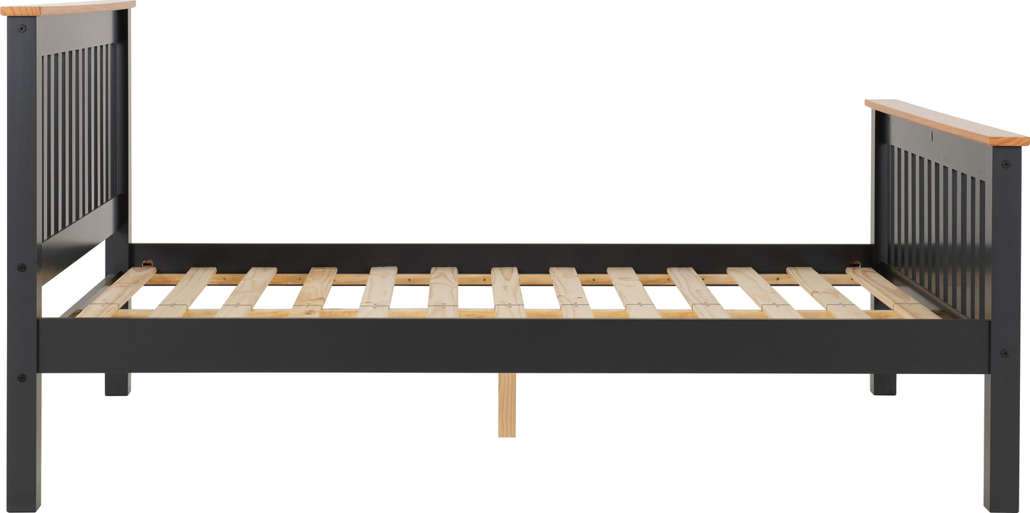 MONACO 5' BED HIGH FOOT END - GREY/OAK EFFECT