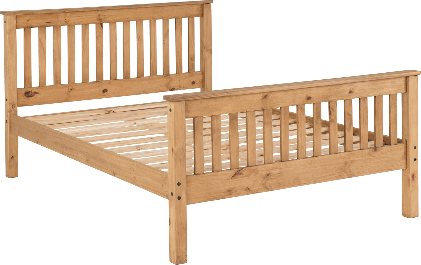 MONACO 4'6" BED HIGH FOOT END - DISTRESSED WAXED PINE
