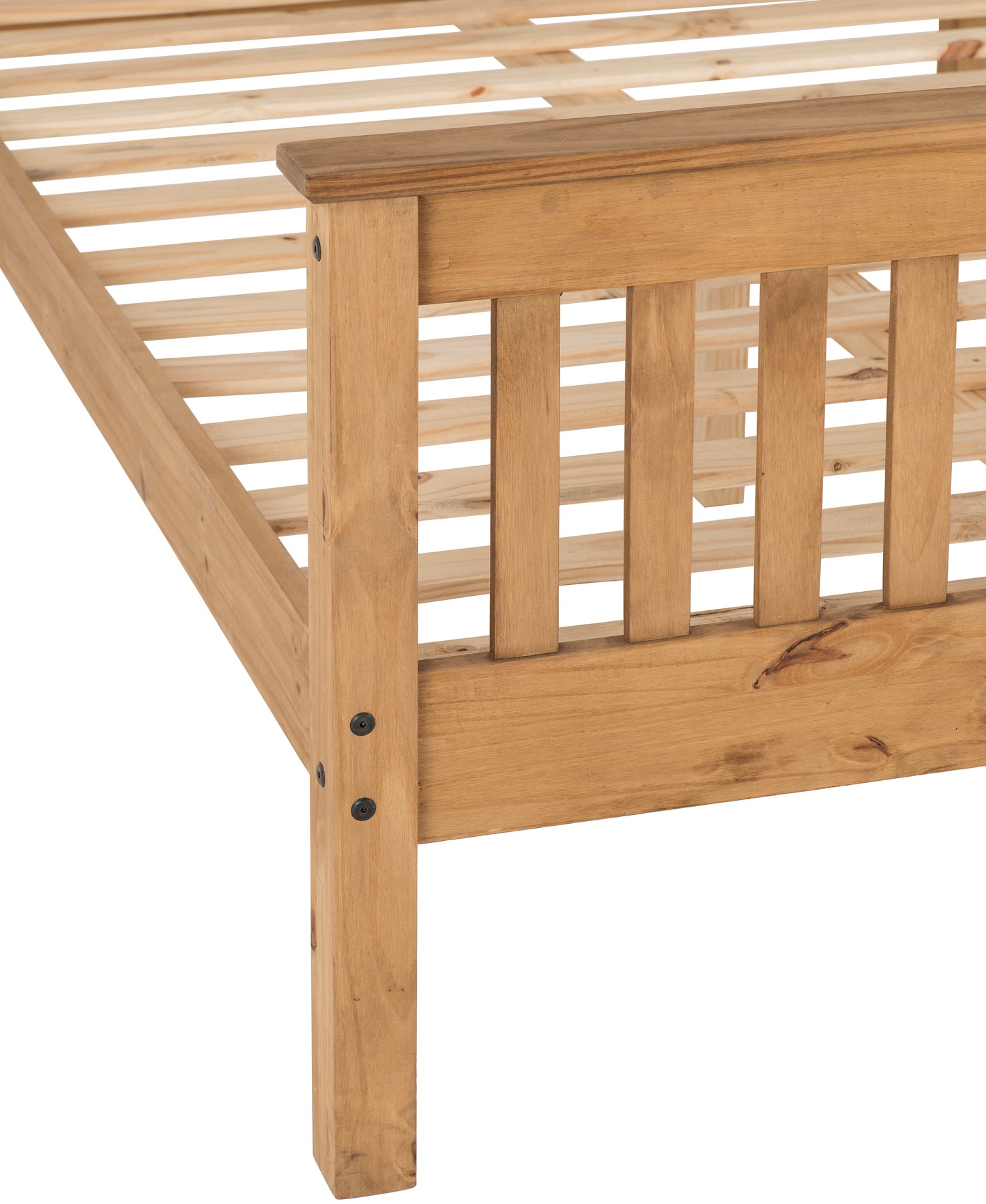 MONACO 4'6" BED HIGH FOOT END - DISTRESSED WAXED PINE