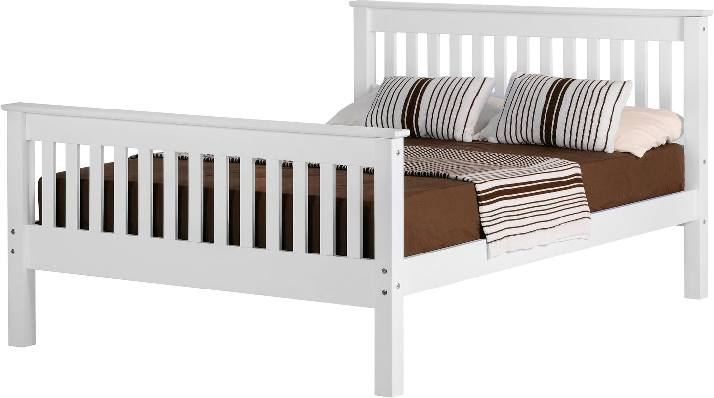 MONACO 4'6" BED HIGH FOOT END - WHITE