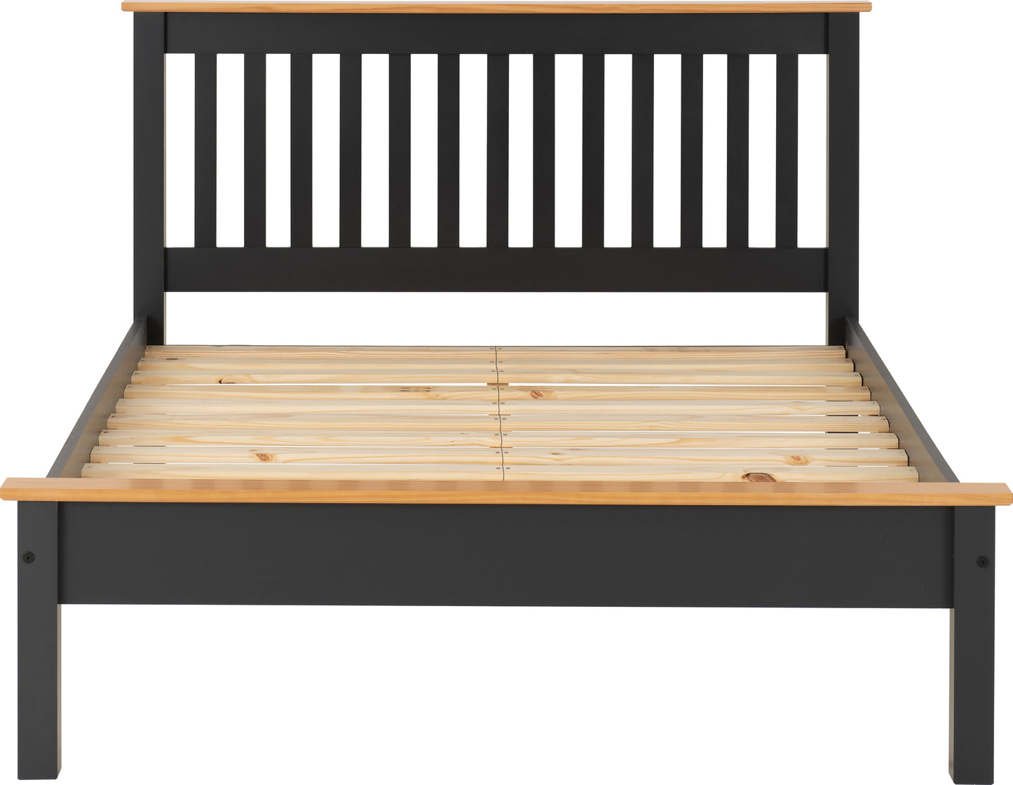 MONACO 4'6" BED LOW FOOT END - GREY/OAK EFFECT