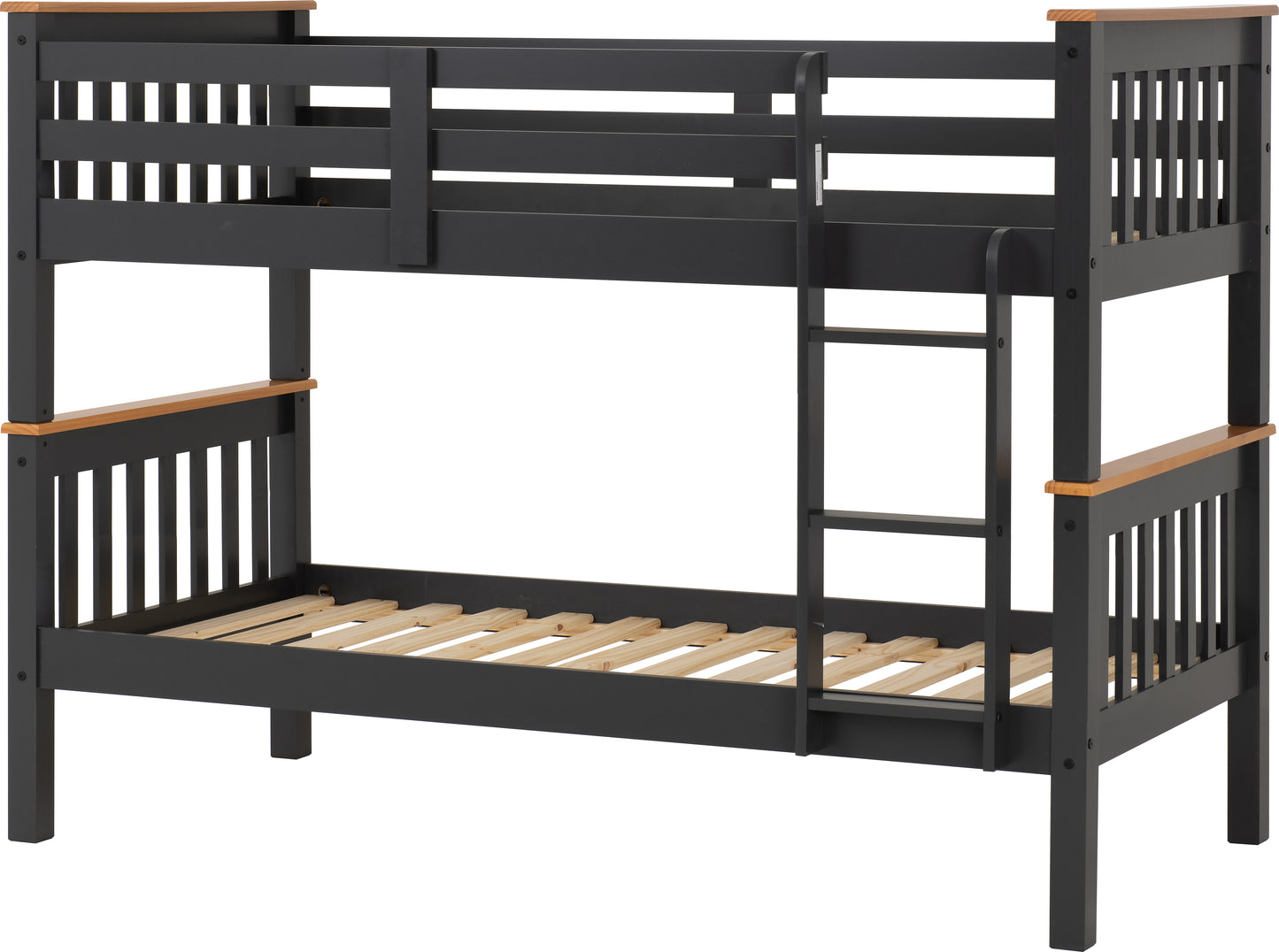 NEPTUNE 3' BUNK BED - GREY/OAK EFFECT
