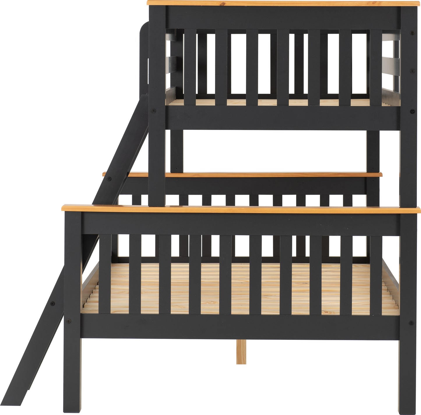 NEPTUNE TRIPLE SLEEPER BUNK BED - GREY/OAK EFFECT
