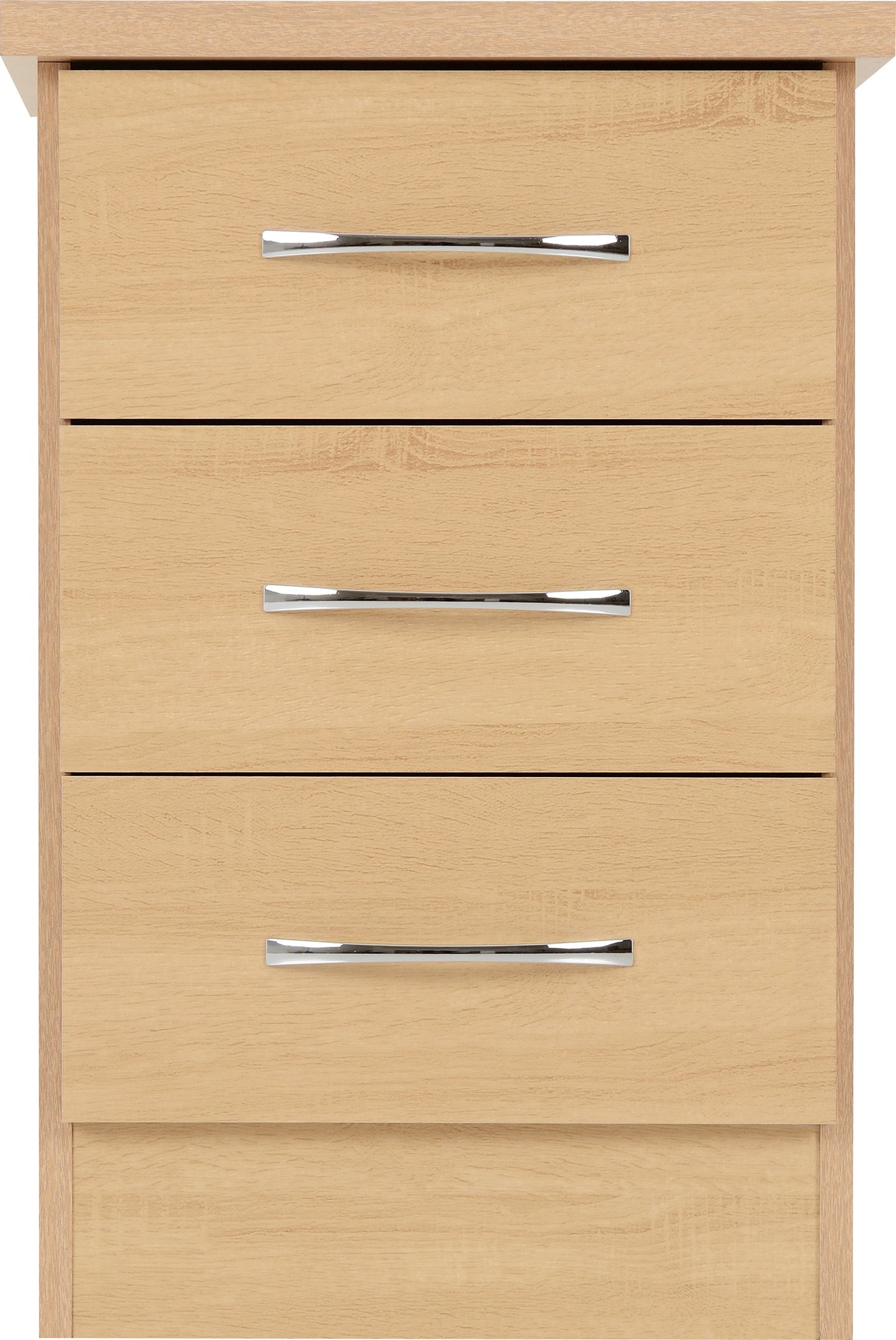 NEVADA 3 DRAWER BEDSIDE - SONOMA OAK EFFECT