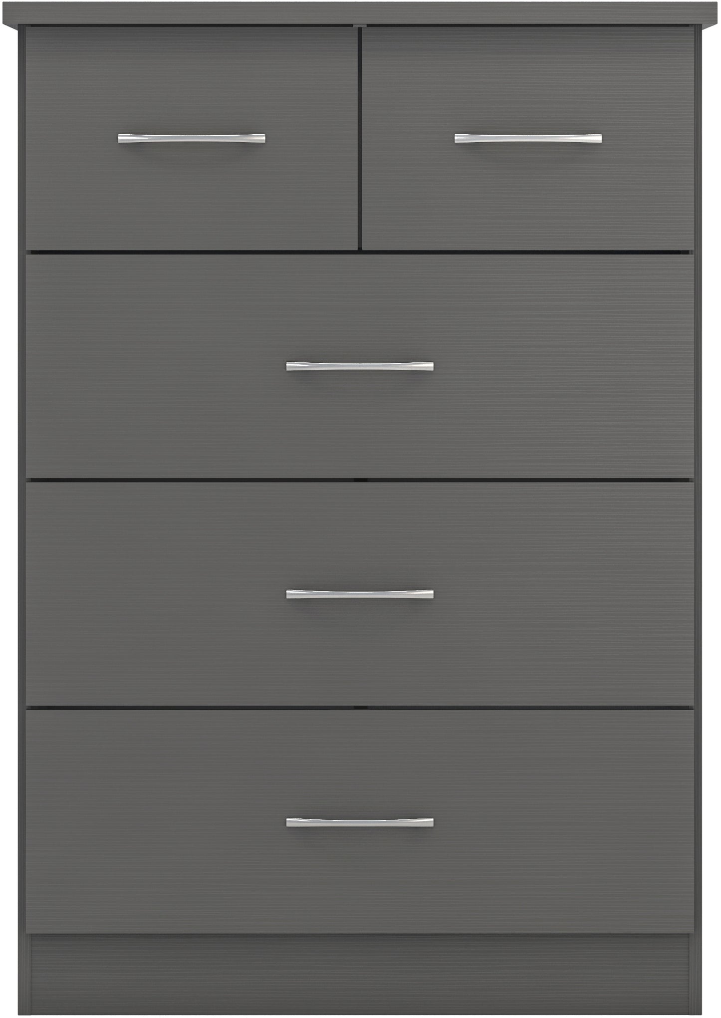 NEVADA 3+2 DRAWER CHEST - 3D EFFECT GREY