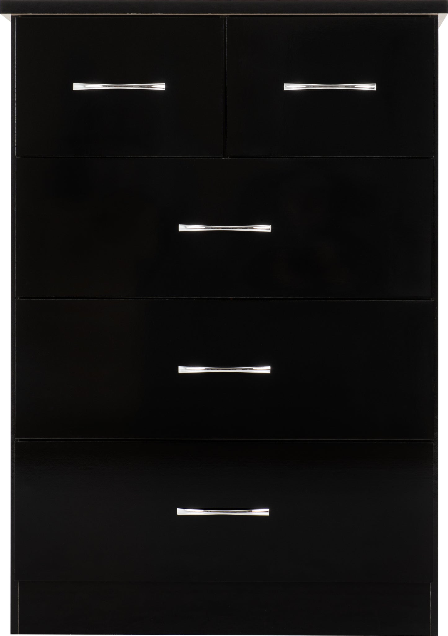NEVADA 3+2 DRAWER CHEST - BLACK GLOSS