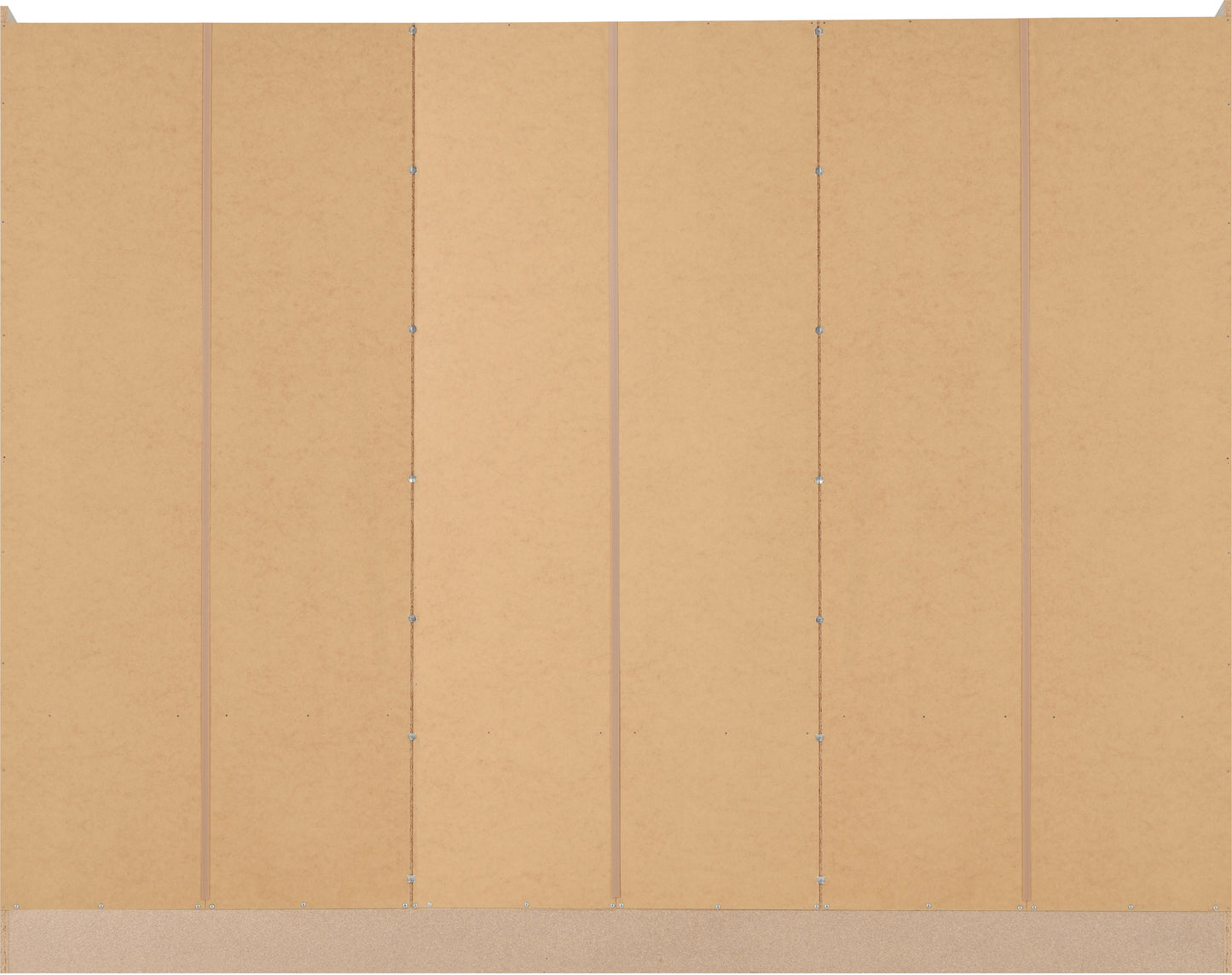 NEVADA 6 DOOR 2 DRAWER MIRRORED WARDROBE - SONOMA OAK EFFECT