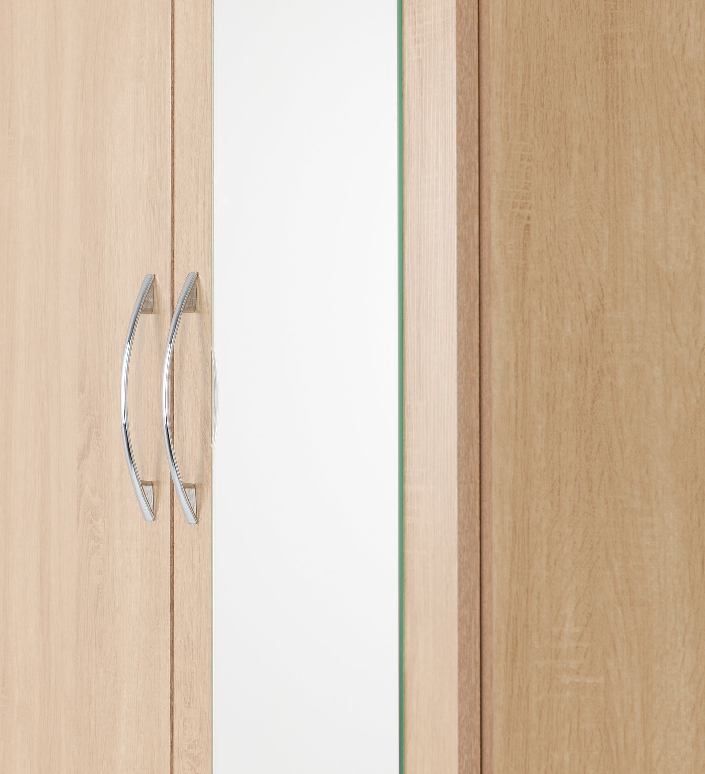 NEVADA MIRRORED 2 DOOR 1 DRAWER WARDROBE - SONOMA OAK EFFECT