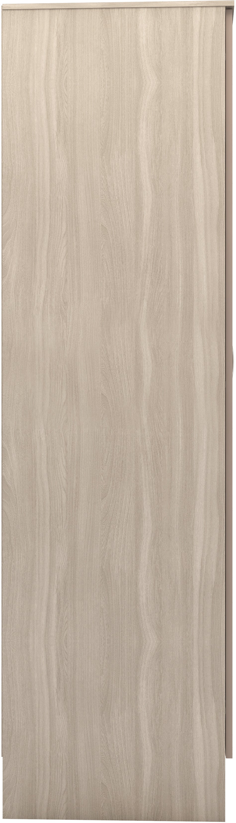 NEVADA VANITY 1 DOOR WARDROBE - OYSTER GLOSS/LIGHT OAK EFFECT VENEER