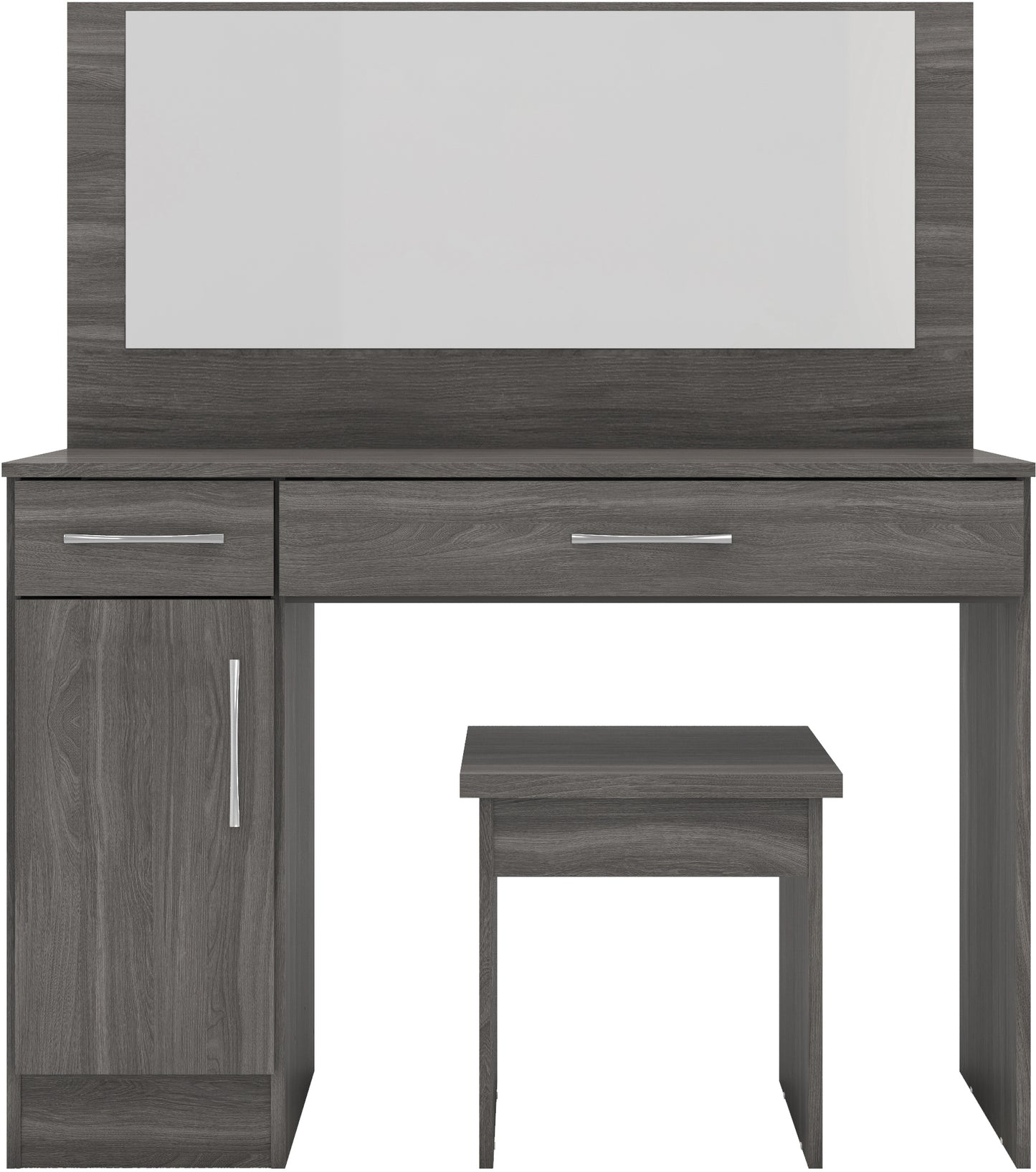 NEVADA VANITY/DRESSING TABLE SET - BLACK WOOD GRAIN
