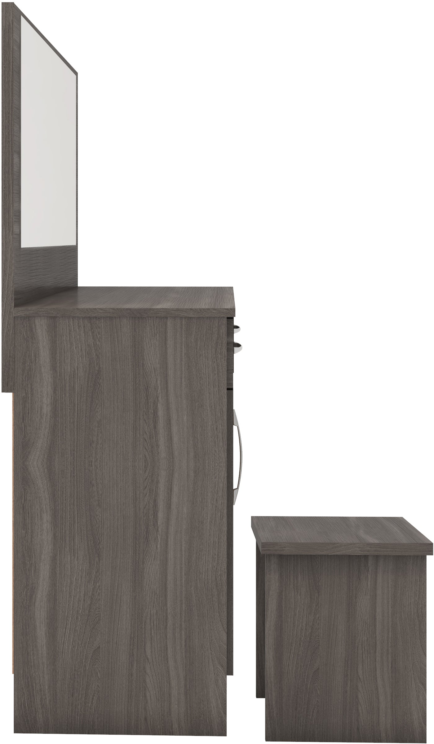 NEVADA VANITY/DRESSING TABLE SET - BLACK WOOD GRAIN